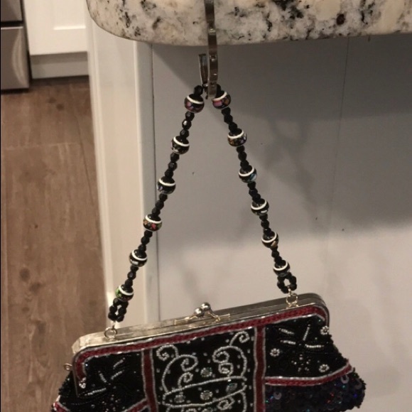 Pyramid Travel Companion: Handmade Blue & Gold Acrylic Resin Purse Hook - Picture 3 of 5